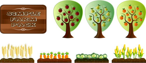 Vector image of simple farm crops pack