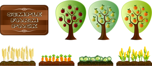 Vector image of simple farm crops pack