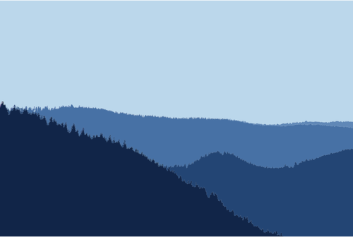 Einfachen malerischen Wald und Berge