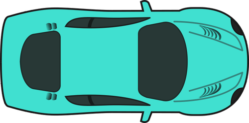 Dibujo vectorial de coche de carreras azul turquesa