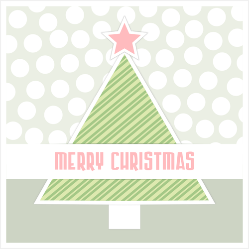 Ãrvore de Natal verde e vermelha cartÃ£o clip-art vetor