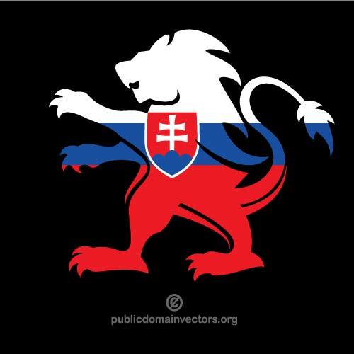 Bandeira da EslovÃ¡quia dentro a forma de leÃ£o
