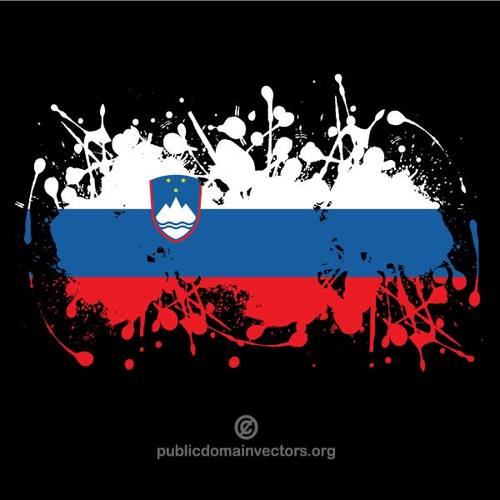 Slovenias flagg pÃ¥ svart bakgrunn