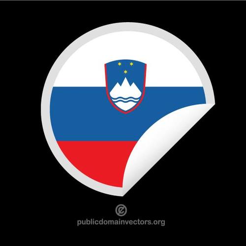 Ronde sticker met vlag van SloveniÃ«