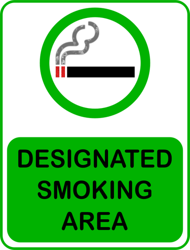 Grafika wektorowa zieleni wyznaczone znak strefy dla niepalÄ…cych