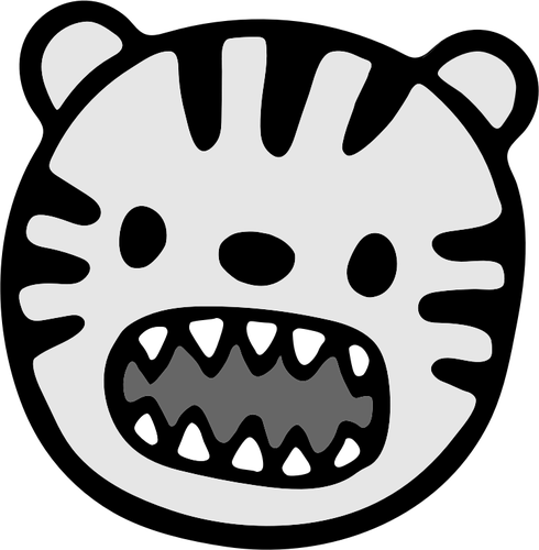 Cara de desenho animado do tigre