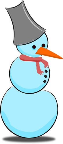 Illustration vectorielle de bonhomme de neige dessin animÃ© avec une ombre
