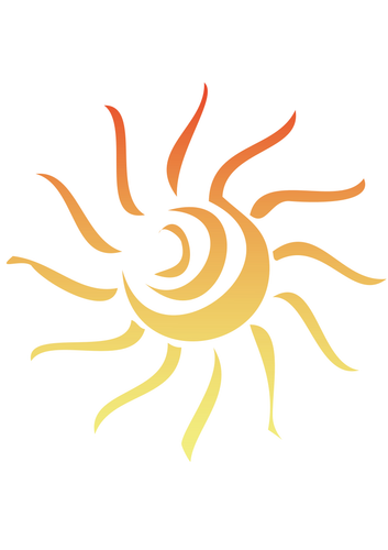 Illustrazione di vettore del sole durante il giorno vorticoso