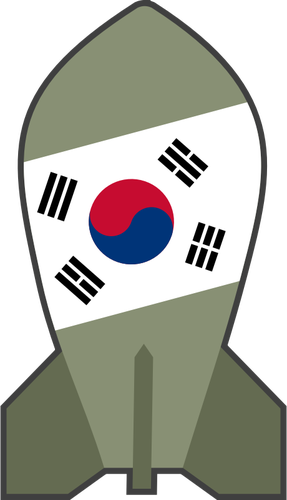 Dibujo de la hipotÃ©tica bomba nuclear surcoreano vectorial