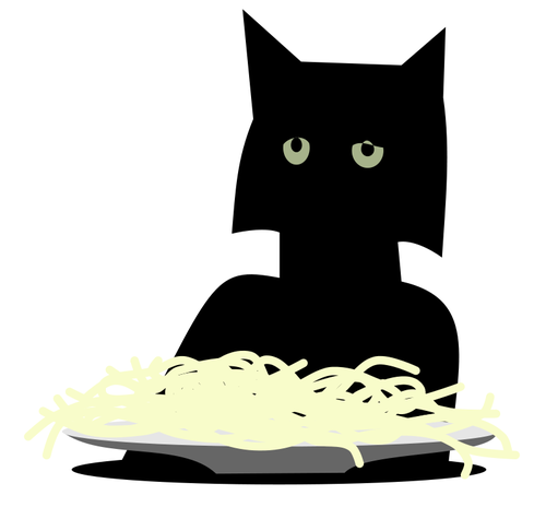 Immagine vettoriale di spaghetti gatto