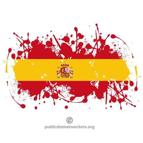 Respingos de tinta da bandeira espanhola