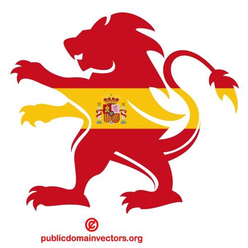 Spanske flagget i lÃ¸ven silhuett