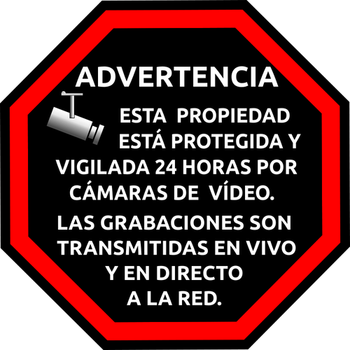 Imagem de vetor de etiqueta espanhola seguranÃ§a vigilÃ¢ncia