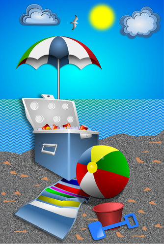 DiversiÃ³n en la playa set vector de la imagen