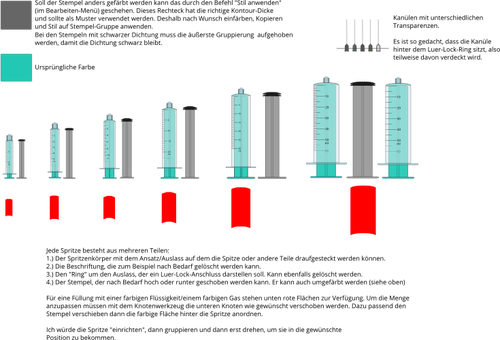 Grafika wektorowa strzykawek o rÃ³Å¼nych rozmiarach