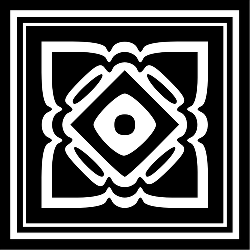 Ozdobny emblemat biaÅ‚o-czarne