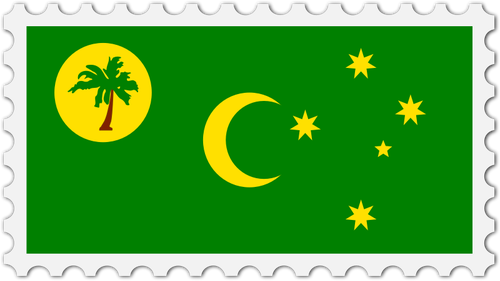 Cocos Island Flagge Stempel