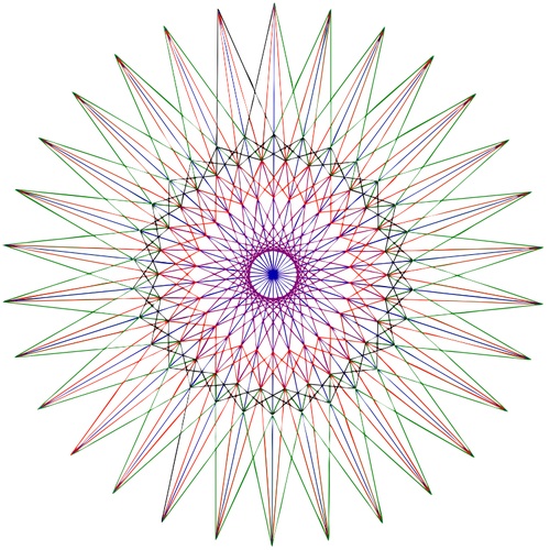 Vektor grafis digambar bintang berwarna-warni abstrak