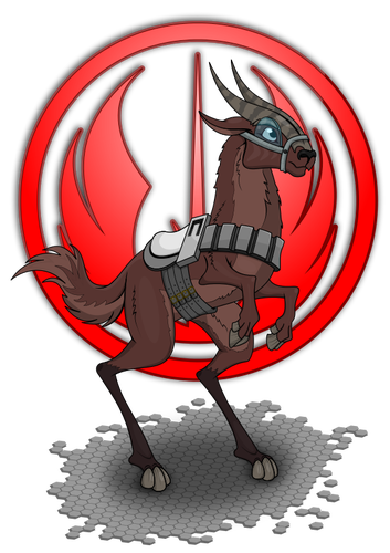 Vector image of horse standing up