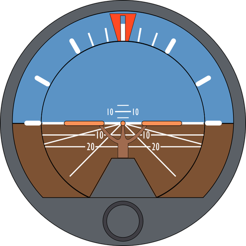 Vektor ilustrasi pesawat sikap indikator