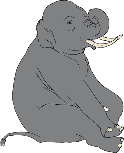 Sittende elefant