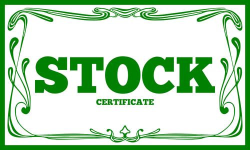 Certificato azionario vector