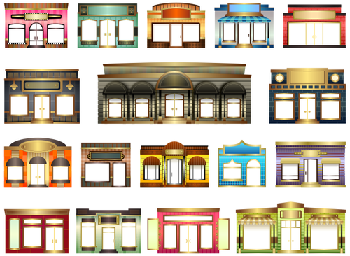 Store front collection vector image