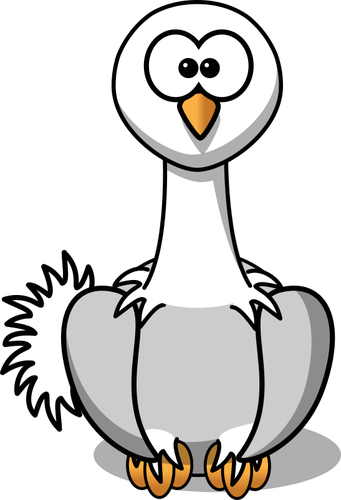 Cartoon ostrich vector clip art
