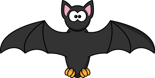 Cartoon morcego com olhos assustadores ilustraÃ§Ã£o em vetor