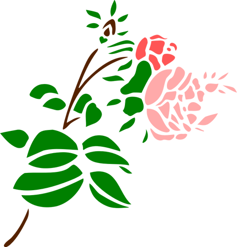 Stilizate trandafir roz