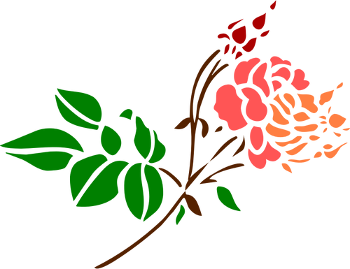 Rosa estilizada em cores