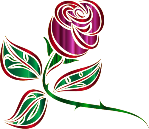 Rosa decorativa brilhante