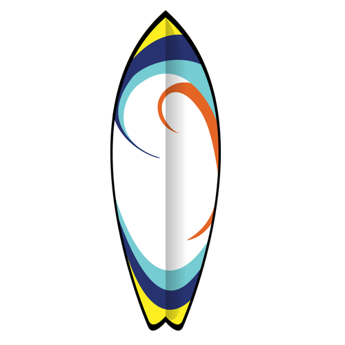Grafika wektorowa deska surfingowa lato