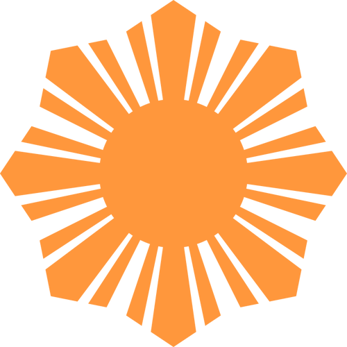 IlustraÃ§Ã£o em vetor silhueta laranja sÃ­mbolo do sol bandeira filipina