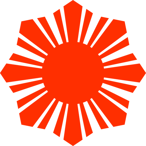 Pavilion filipinez de soare simbol roÅŸu silueta de desen vector