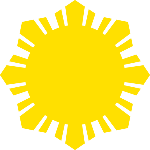 Phillippine bandiera ClipArt vettoriali sagoma gialla di simbolo del sole