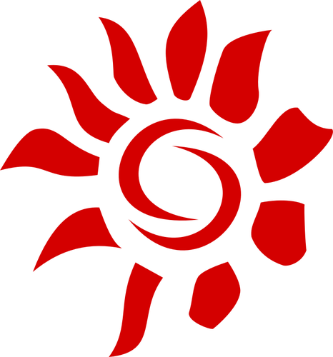 Vektorgrafik med konstnÃ¤rliga solen ikonen
