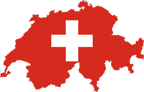 Switzerland map and flag