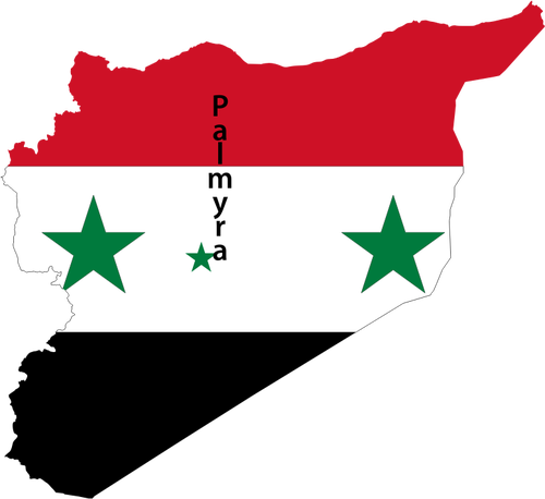 Siria hartÄƒ pavilion cu imagine de vectorul Palmyra