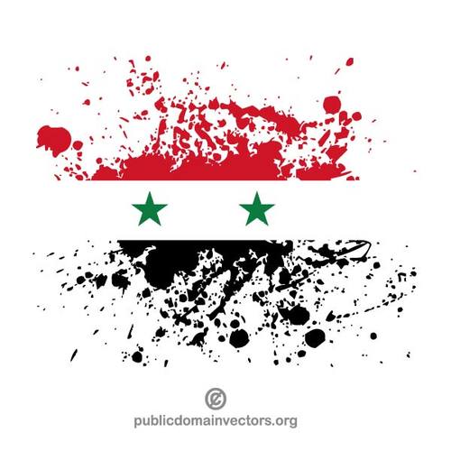 Flaggan av Syrien i blÃ¤ck sprut form
