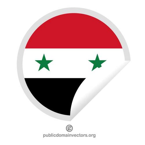 Flaggan av Syrien pÃ¥ en rund klistermÃ¤rke