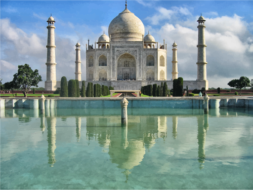 Taj Mahal con riflesso in acqua