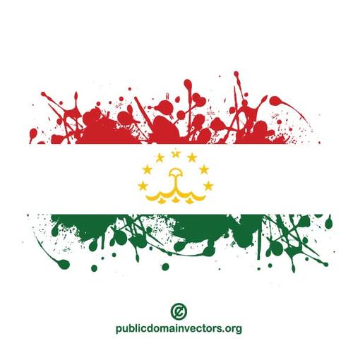 Vlag van Tadzjikistan verf spetter