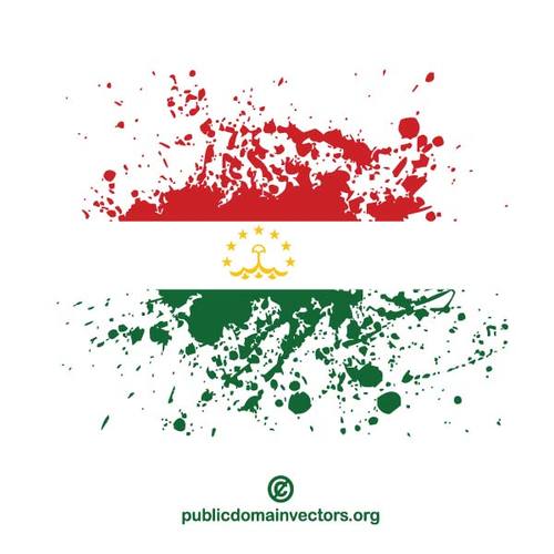 Respingos de tinta com a bandeira do TadjiquistÃ£o