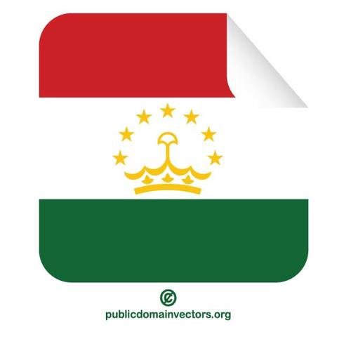Tacikistan bayraÄŸÄ± kare etiketi