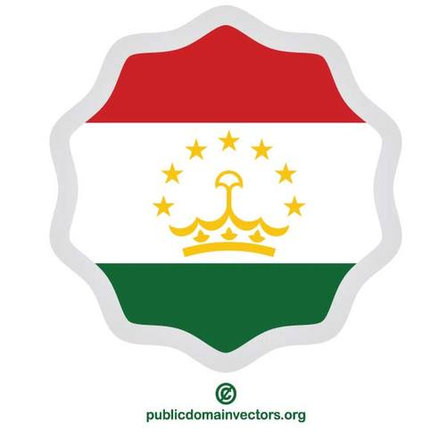 Bandeira do TadjiquistÃ£o em forma redonda