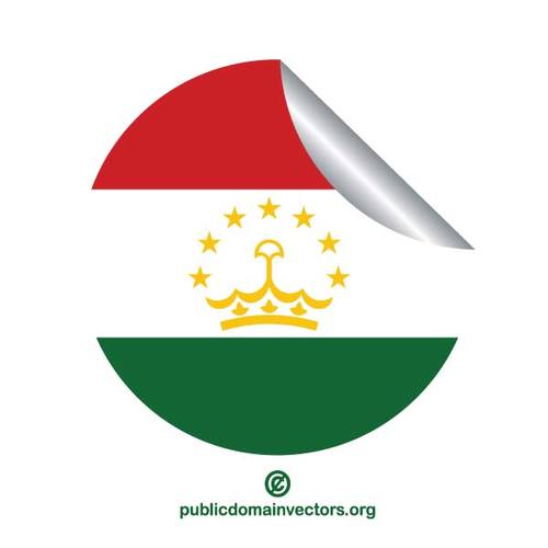 Tadzjikistans flagga rund klistermÃ¤rke