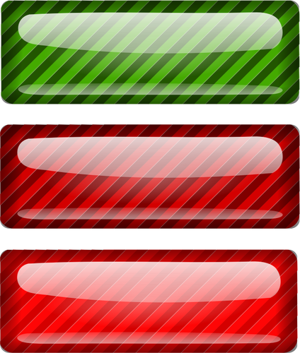 Tres desnudaron rojo y verdes rectÃ¡ngulos vector dibujo