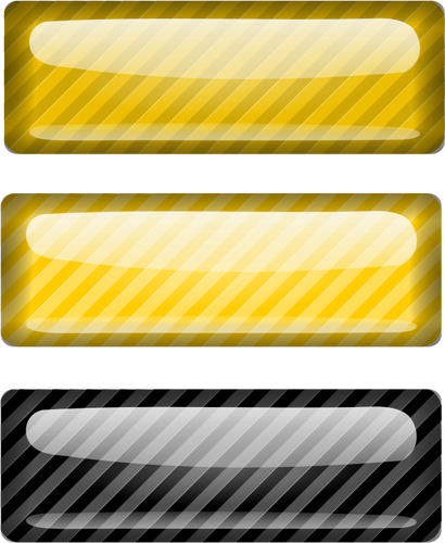 Three stripped black and yellow rectangles vector image