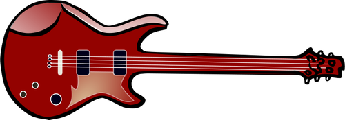 Guitarra con cuatro cuerdas vector de la imagen
